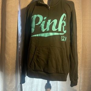 Pink green zip up jacket size medium